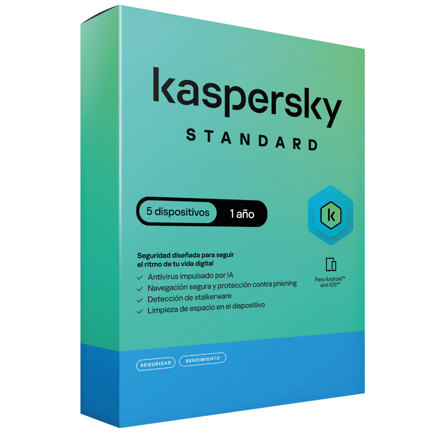 Licencia antivirus kaspersky standard 1 a&ntilde;o 5 dispositivos