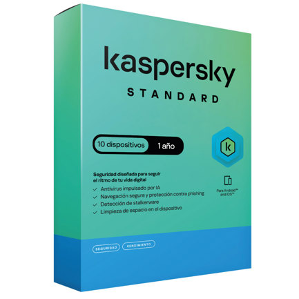 Licencia antivirus kaspersky standard 1 a&ntilde;o 10 dispositivos