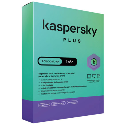 Licencia antivirus kaspersky plus 1 a&ntilde;o 1 dispositivo