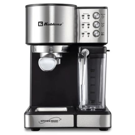 Cafetera Koblenz CKM-1350 en Color Negro con Acero Inoxidable Prepara Café Espresso Capiccino y Late 1350 Watts - MAS RECIO