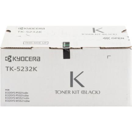 T&oacute;ner kyocera tk-5232k alta capacidad 2.6k p&aacute;ginas compatible p5021cdn/p5021cdw/m5521cdn/m5521cdw color negro