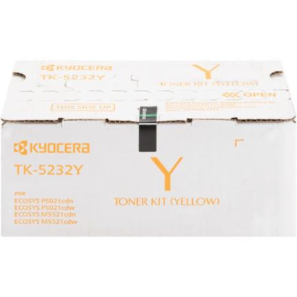 T&oacute;ner kyocera tk-5232y alta capacidad 2.2k p&aacute;ginas compatible p5021cdn/p5021cdw/m5521cdn/m5521cdw color amarillo