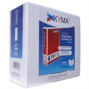 Carpeta panor&aacute;mica kyma de vinil tama&ntilde;o carta 4" aro en "d" blanca