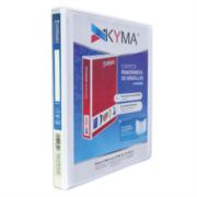 Carpeta panor&aacute;mica kyma de vinil tama&ntilde;o oficio 1/2" aro en "o" blanca