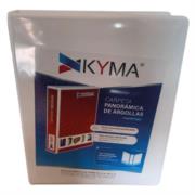 Carpeta panor&aacute;mica kyma de vinil tama&ntilde;o oficio 1 1/2" aro en "o" blanca