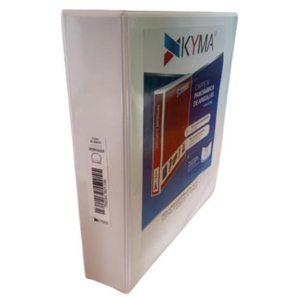 Carpeta panor&aacute;mica kyma de vinil tama&ntilde;o oficio 2" aro en "o" blanca