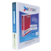Carpeta panor&aacute;mica kyma de vinil tama&ntilde;o carta 1 1/2" aro en "o" blanca