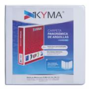 Carpeta panor&aacute;mica kyma de vinil tama&ntilde;o carta 2 1/2" aro en "o" blanca