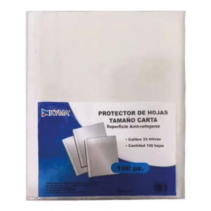 Protector de hojas kyma grueso 50 micrones tama&ntilde;o carta c/100