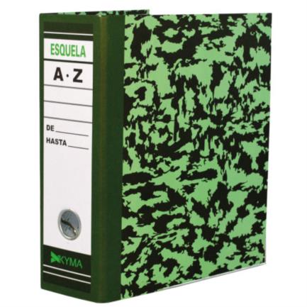 Registrador kyma tamaño esquela color verde jaspeado