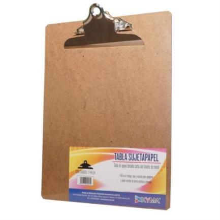 Tabla agarrapapel kyma de madera (macocel) tama&ntilde;o carta con broche mariposa