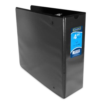 Carpeta kinera panorámica "d" 4" carta c/cristal color negro 8 pzas