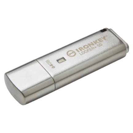Memoria USB Kingston IronKey Locker+ 50 64GB con XTS-AES-USBtoCloud - Vista 2