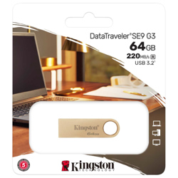 Memoria USB Kingston DataTraveler SE9 G3 64GB USB 3 2 Lectura 220MB/s Dorado - Vista 7