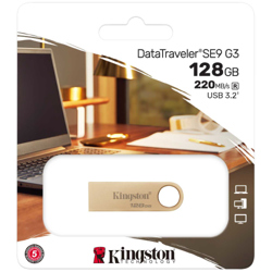 Memoria USB Kingston DataTraveler SE9 G3 128GB USB 3 2 Lectura 220MB/s Dorado - Vista 9