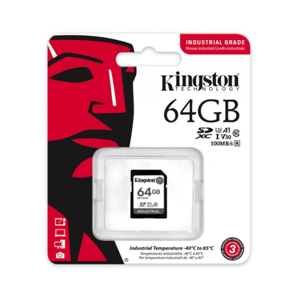 Memoria SD Kingston Flash Industrial SD 64GB SDHC UHS-I Clase 10 - MAS RECIO
