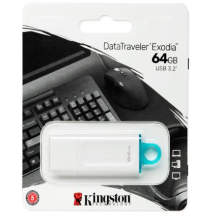 Memoria USB Kingston DataTraveler Exodia 64 GB 3.2 Gen1 Color Blanco - Vista 4