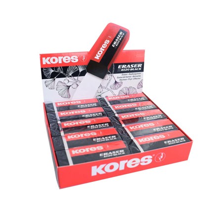 Borrador Kores KE-20 Dust Free Negro Caja C/20 Piezas 2