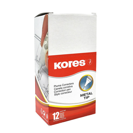 Pluma correctora kores metal tip 8mm c/12
