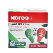 Corrector en cinta Kores 2 Way 8 m x 4.2 mm caja c/10 piezas Selección Mexicana - Vista 7