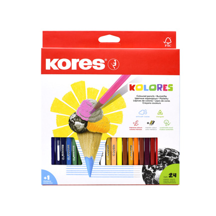 Colores triangulares kores 3mm estuche c/24