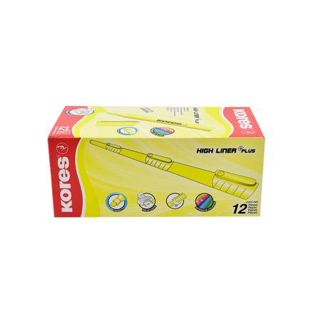 Resaltador kores k-marker xh12 amarillo c/12