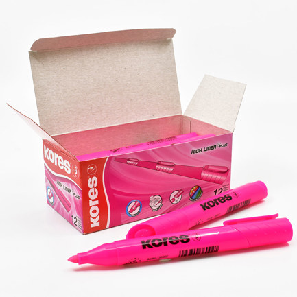 RESALTADOR KORES K-MARKER XH12 ROSA C/12 - Vista 3