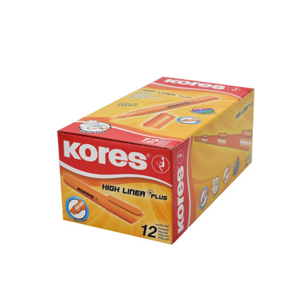 Resaltador kores k-marker xh12 naranja c/12