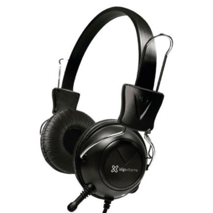 KXCAUDAB007 - Audífonos Klip Xtreme KSH-320 Diadema con Conectores de 3.5mm Cable de Nylon Control de Volumen y Micrófono Negro
