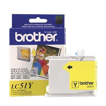 Tinta brother lc51y rendimiento 400 páginas mfc240c/dcp130c color amarillo