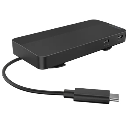 Base de viaje lenovo usb-c con pantalla dual (hub lenovo 7 en 1) sin adaptador ac