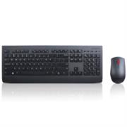 Kit teclado y mouse lenovo profesional inalámbrico 1600 dpi color negro
