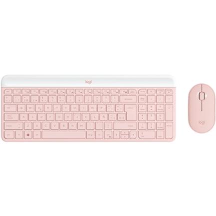 Teclado y mouse logitech mk470 inal&aacute;mbrico nano receptor usb color rosa