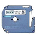 Cinta brother m931 no laminada negro sobre plateado 12mmx8m pt85