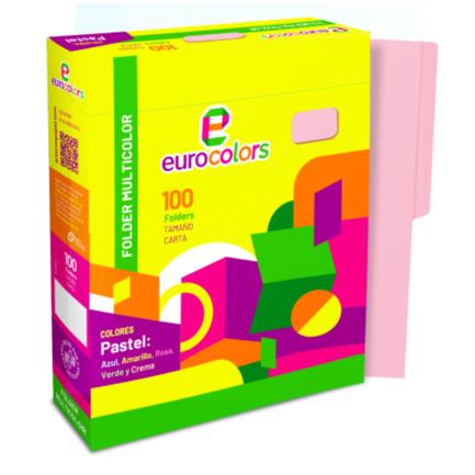 MAPFOLAB055 - Folder Mapasa Carta Multicolor Color Rosa Pastel Pqte 100F