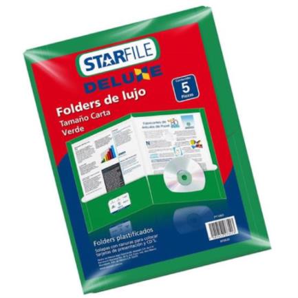 MAPSOBAB046 - Folder Mapasa Deluxe Carta 24x30 Color Verde C/5 Pzas