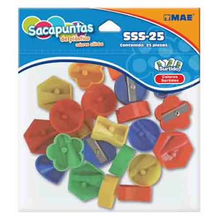 Sacapuntas plastico mae figuras surtidas c/25 piezas