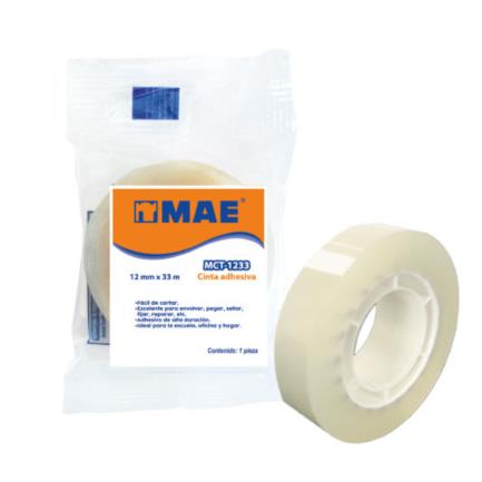 Cinta adhesiva mae mct-1233 12mmx33m transparente