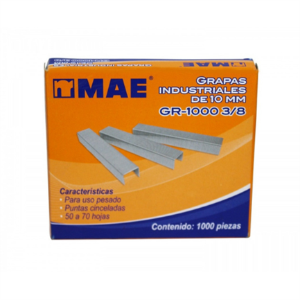Grapas mae uso pesado 3/8 engrapa 50 a 70 hojas caja c/1000 pzas