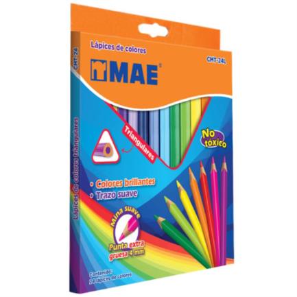 Colores mae cmt-24l triangulares largos c/24 pzas