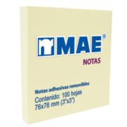 Notas Adhesivas Mae 3x3" Amarillo Pastel 100H C/12 - Vista 3