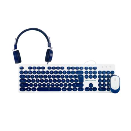 Kit al&aacute;mbrico perfect choice farben 3 en 1 para ni&ntilde;os teclado/aud&iacute;fonos/mouse color azul