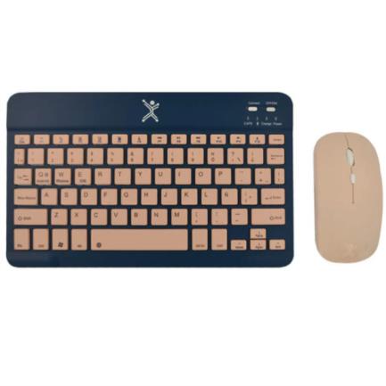Kit teclado y mouse perfect choice compacto bluetooth 2 en 1 genova - azul