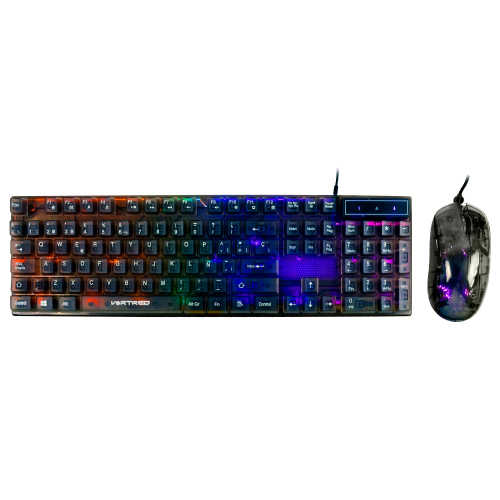 Kit gamer perfect choice teclado transparente + mouse helumo alámbrico ergonómico y resistente