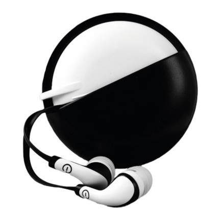 AUDIFONOS PERFECT CHOICE DE VIAJE IN EAR C/MICROFONO NEGRO Y BLANCO - Artículos Promocionales MAS RECIO