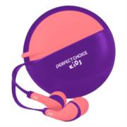 Aud&iacute;fonos perfect choice in-ear al&aacute;mbricos 3.5mm con estuche bubble gum color rosa-morado