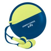 Audífonos perfect choice in-ear alámbricos 3.5mm con estuche bubble gum color azul-amarillo