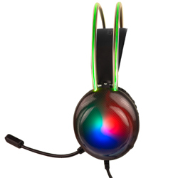 Diadema Gamer Perfect Choice Transparente RGB Helumo ANC 1.8m Alámbrico 3.5mm PVC - Vista 6