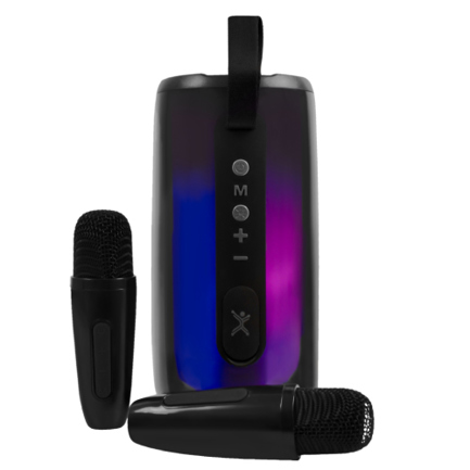 Bocina inalambrica perfect choice rgb con 2 microfonos inalambricos - cosmo