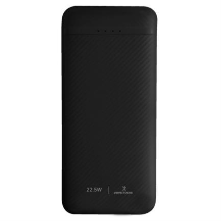 Power bank perfect choice carga r&aacute;pida 22.5w con cable tipo c bolt negro